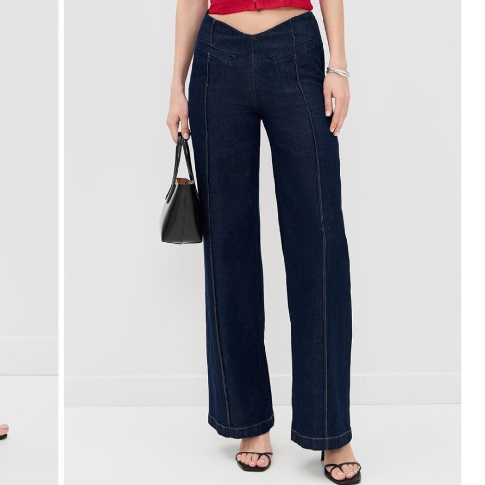 Reformation Arana Stretch Low Rise Wide Leg Trousers. BRAND NEW. NWT